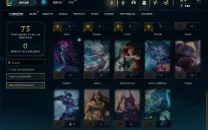 Ouro 1 com 30 Champs e 5 Skins + 8 Fragmentos