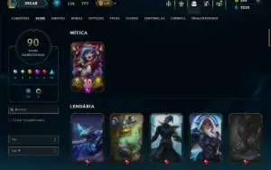 Unranked com TODOS os Champs e 90 Skins ( MID / JG / SUP )