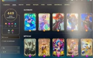 CONTA LOL 11 SKINS PRESTÍGIO 5 ULTIMATE - 449 SKINS