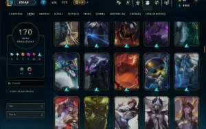 Esmeralda 4 com TODOS os Champs e 170 Skins ( Nivel 619 )