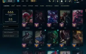 Esmeralda 4 com TODOS os Champs e 170 Skins ( Nivel 619 )