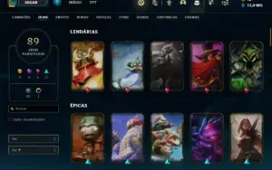 Conta prata 3 com 135 Champs e 89 Skins + 6 Vitoriosas