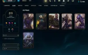 Conta prata 3 com 135 Champs e 89 Skins + 6 Vitoriosas