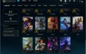 Conta ouro 4 com 5 skins e 34 champs