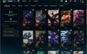Conta ouro 4 com 5 skins e 34 champs
