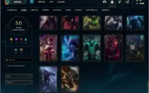Conta diamante 4 com 50 skins e 80 champs