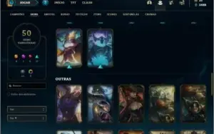 Conta diamante 4 com 50 skins e 80 champs