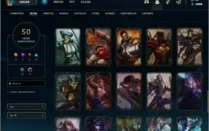 Conta diamante 4 com 50 skins e 80 champs