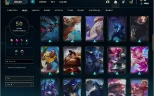 Conta diamante 4 com 50 skins e 80 champs