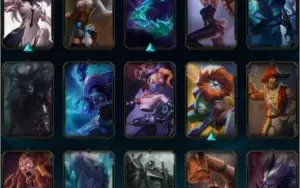 Conta LOL NVL 410 com todos os campeões/Ouro, 124 skins