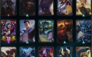 Conta LOL NVL 410 com todos os campeões/Ouro, 124 skins