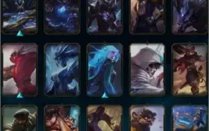 Conta LOL NVL 410 com todos os campeões/Ouro, 124 skins