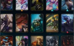 Conta LOL NVL 410 com todos os campeões/Ouro, 124 skins
