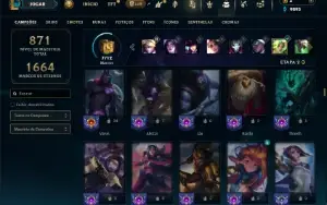 Diamante 1 com TODOS os champs e 351 Skins ( ADC / MID )