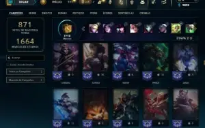 Diamante 1 com TODOS os champs e 351 Skins ( ADC / MID )