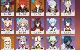 Diluc, Venti, Klee, Childe,Keqing, Mona, + Todos 4*