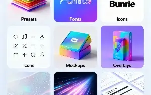 Presets, fontes, mockups e templates em um pack exclusivo