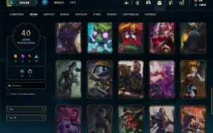 Bronze 3 com 75 Champs e 40 Skins + 5 Vitoriosas