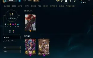Unranked com 115 Champs e 81 Skins + 700 Espolios