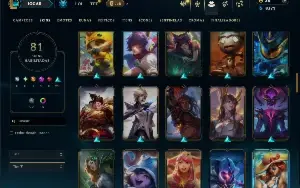 Unranked com 115 Champs e 81 Skins + 700 Espolios