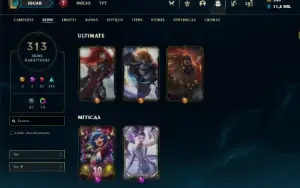 Conta League Of Legends Diamante 1 313 Skins