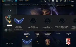 Conta diamante 3 com 40 Champs e 8 Skins