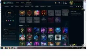 CONTA LEAGUE OF LEGENDS PRATA COM 9 PAGINAS DE RUNA 56 SKIN