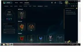 CONTA LEAGUE OF LEGENDS PRATA COM 9 PAGINAS DE RUNA 56 SKIN