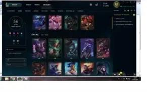 CONTA LEAGUE OF LEGENDS PRATA COM 9 PAGINAS DE RUNA 56 SKIN