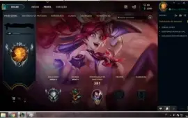 CONTA LEAGUE OF LEGENDS PRATA COM 9 PAGINAS DE RUNA 56 SKIN