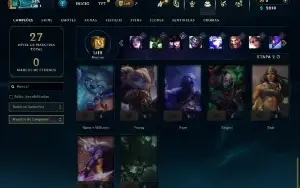 Platina 3 com 27 Champs e 6 Skins