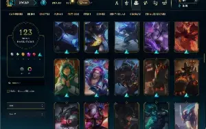 Ouro 4 com 120 Champs e 123 skins + 7 Vitoriosas ( JG / TOP)