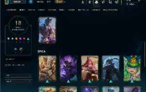 Unranked com 40 Champs e 18 Skins +1 Prestigio do Yasuo