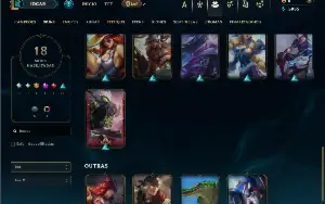 Unranked com 40 Champs e 18 Skins +1 Prestigio do Yasuo