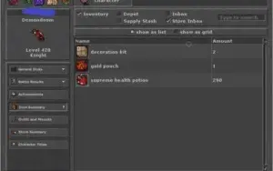 Tibia - EK 428 - Sword 114/107 ML 11 - Opt-pvp