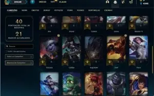 Conta prata 3 com 33 Champs e 9 Skins + 2 Fragmentos