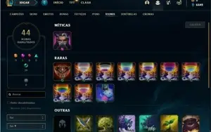 Conta prata 3 com 33 Champs e 9 Skins + 2 Fragmentos