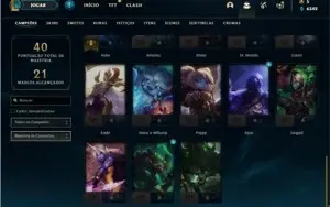 Conta prata 3 com 33 Champs e 9 Skins + 2 Fragmentos