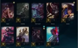 Conta plat 1 31 champs / 3 skins / 64% winrate