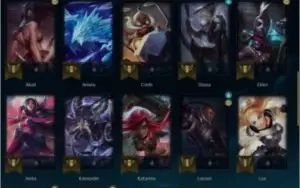 Conta plat 1 31 champs / 3 skins / 64% winrate