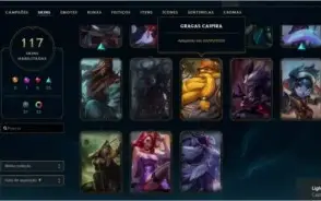 CONTA LOL - Platina III - 117 skins