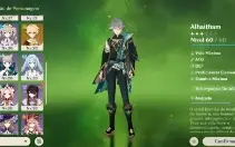 Conta Alhaitam+Venti+Klee+Jean+Mona+Tignari+arma 5 estrelas