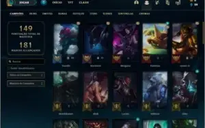 Conta platina 4 com 17 skins e 52 champs