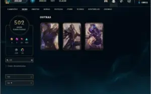 Conta ouro 4 com todos os champs e 502 skins