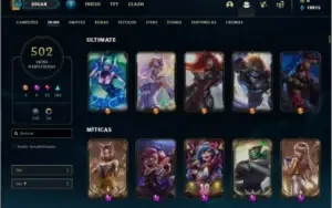 Conta ouro 4 com todos os champs e 502 skins