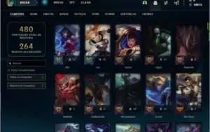 Conta ouro 4 com todos os champs e 502 skins