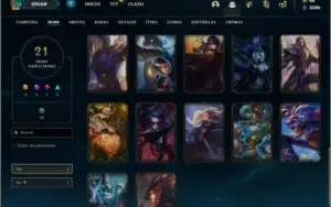 Conta prata 2 com 21 skins e 44 champs