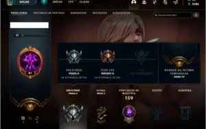 Conta prata 2 com 21 skins e 44 champs