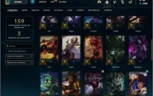Conta prata 2 com 21 skins e 44 champs