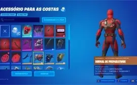 Conta Fortnite passe nível 100, skins do cap 1 temp 1 e 2